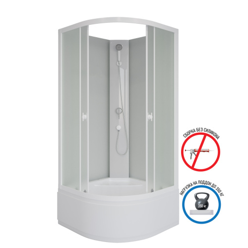 Душевая кабина Niagara Promo P100/40/MT/BK 100х100 четверть круга без крыши ориентация универсальная